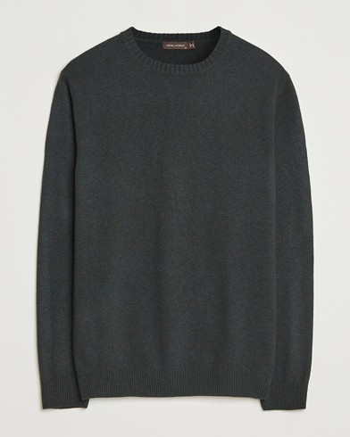 Oscar Jacobson Valter Wool/Cashmere Round Neck Green – Verde