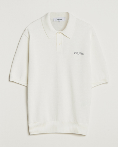 Palmes Cotton Knit Polo Off White – Blanco