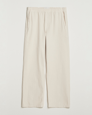 Palmes Lucien Herringbone Cotton Trousers White Sand – Blanco