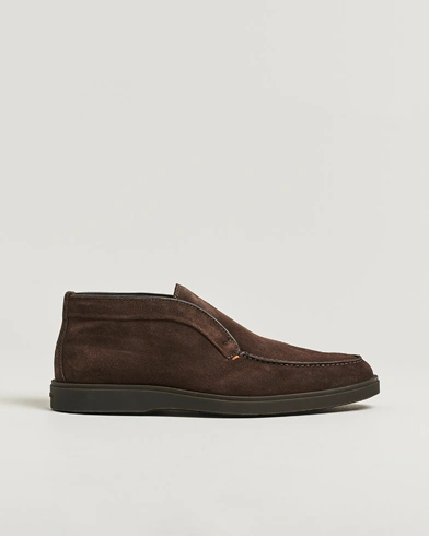 Santoni Detroit Chukka Boots Dark Brown Suede – Marrón
