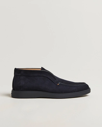 Santoni Detroit Chukka Boots Navy Suede – Azul