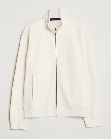 Ralph Lauren Purple Label Full Zip Cotton Felpa Cream – Blanco