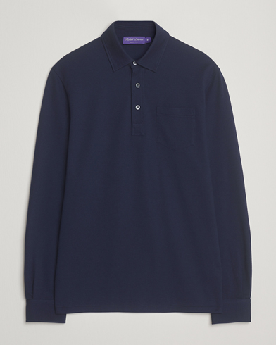 Ralph Lauren Purple Label Long Sleeve Polo Shirt Navy – Azul
