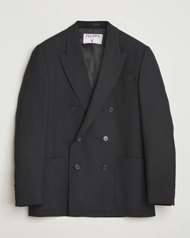 Filippa K Michael Wool Double Breasted Blazer Black – Negro