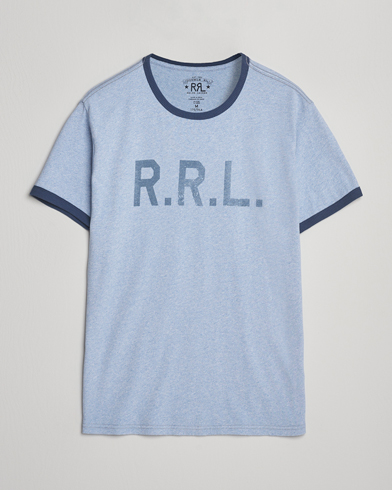 RRL Stencil Ringer T-Shirt Light Blue Heather – Azul