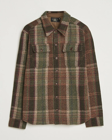 RRL Matlock Cashmere Shirt Jacket Olive – Marrón