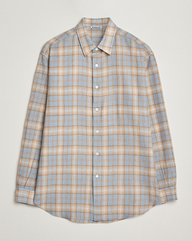 Auralee Airy Wool Check Shirt Blue/Beige – Azul