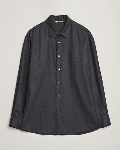 Auralee Superligt Flannel Shirt Charcoal – Gris