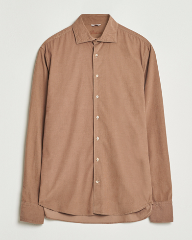 Stenströms Regular Fit Cut Away Cord Shirt Brown – Marrón