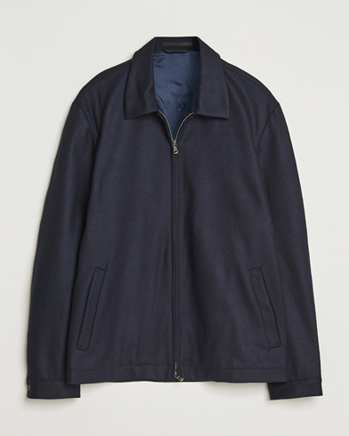 Sunspel Boiled Wool Jersey Jacket Navy – Azul