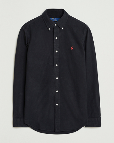 Polo Ralph Lauren Custom Fit Brushed Flannel Shirt Polo Black – Negro