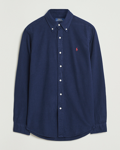Polo Ralph Lauren Custom Fit Brushed Flannel Shirt Newport Navy – Azul