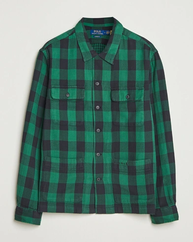 Polo Ralph Lauren Double Faced Pocket Overshirt Green/Black – Verde