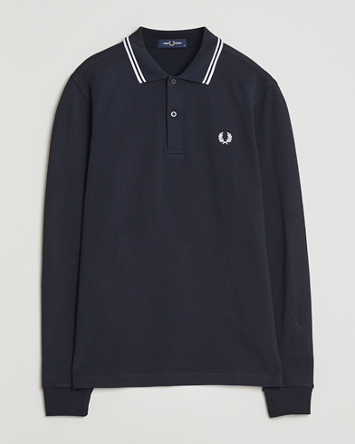 Fred Perry Twin Tipped Long Sleeve Polo Shirt Navy – Azul