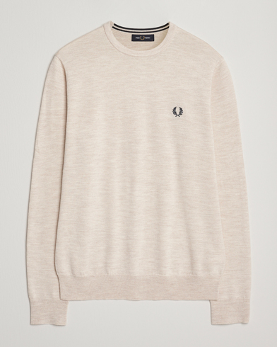 Fred Perry Classic Crew Neck Jumper Porrigde Marl – Beige