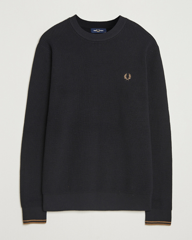 Fred Perry Waffle Stitch Jumper Black – Negro