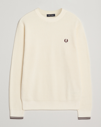 Fred Perry Waffle Stitch Jumper Ecru – Blanco