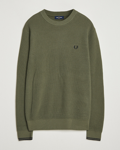 Fred Perry Waffle Stitch Jumper Laurel Green – Verde