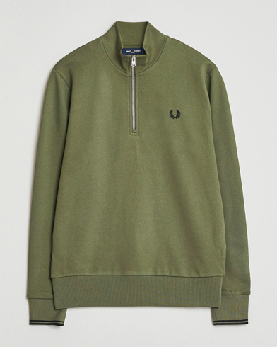 Fred Perry Half Zip Sweatshirt Night Green – Verde