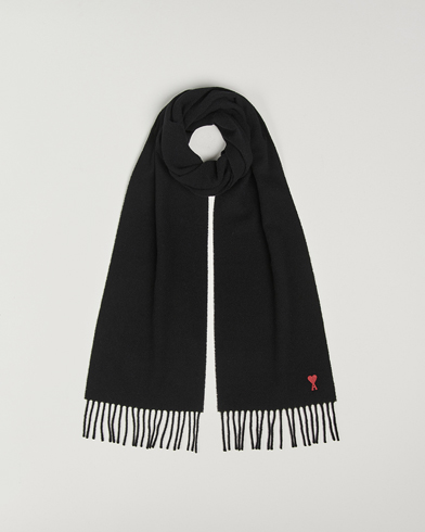AMI Heart Logo Scarf Black – Negro