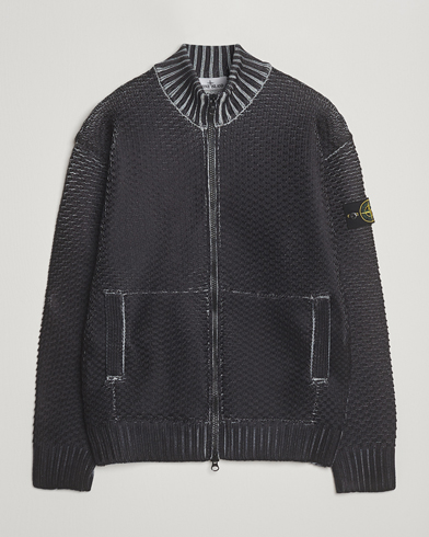 Stone Island Printed Heavy Zip Cardigan Pearl Grey – Gris