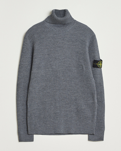 Stone Island Full Rib Wool Turtleneck Dark Grey – Gris