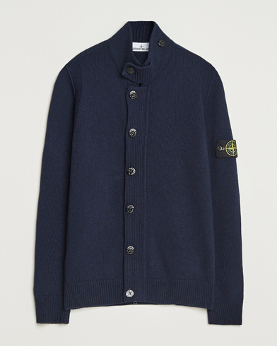 Stone Island Knitted Lambswool Zip Cardigan Navy – Azul