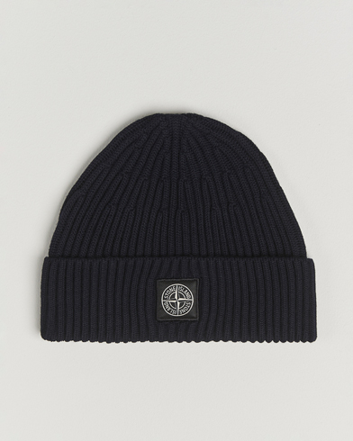 Stone Island Full Rib Wool Beanie Navy – Azul