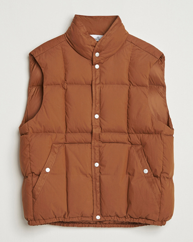 Stone Island Marina Cotton/Nylon Tela Down Vest Tobacco – Marrón