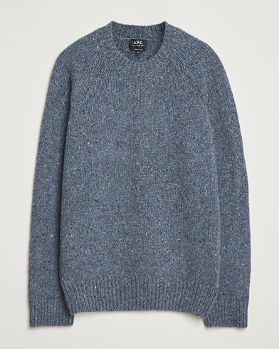 A.P.C. Harris Wool Knitted Sweater Blue Grey – Azul