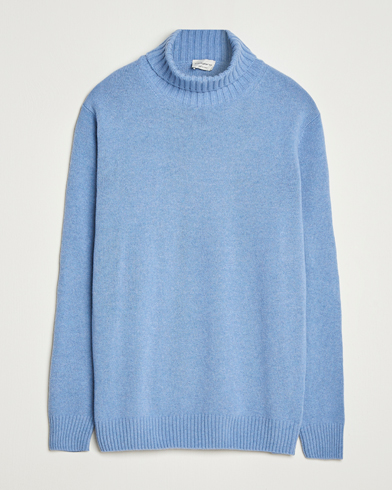 Morgano Wool/Cashmere Heavy Knit Rollneck Light Blue – Azul