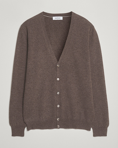 Gran Sasso Wool/Cashmere Cardigan Brown Melange – Marrón
