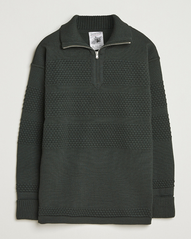 S.N.S. Herning Fisherman Wool Short Zip Dark Forest Green – Verde