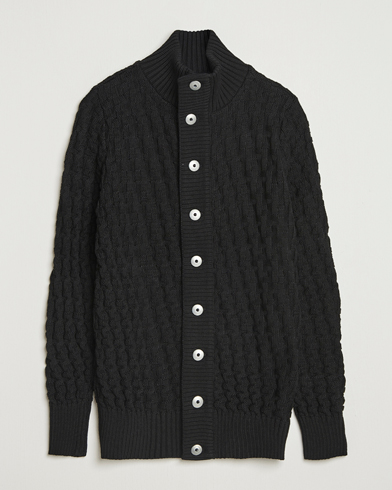 S.N.S. Herning Stark Wool Cable Cardigan Black – Negro
