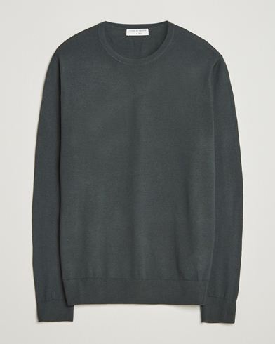 Tiger of Sweden Connor Extra Fine Merino Crew Neck Pullover Midnight Green – Verde