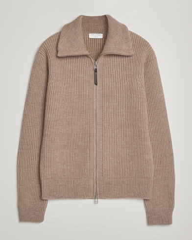 Tiger of Sweden Niall Heavy Wool Full Zip Beige Melange – Beige