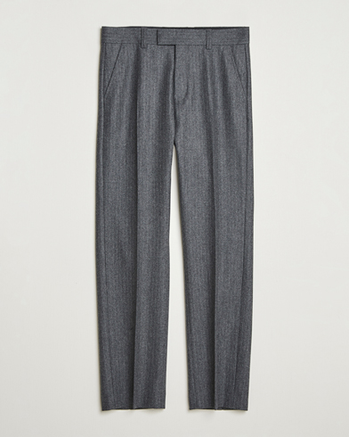Tiger of Sweden Tommie Wool Pleated Pinstriped Trousers Silver – Gris