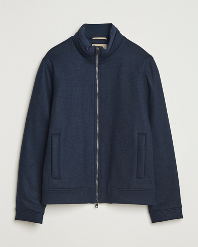 Woolrich Knitted Wool Lewis Bomber Melton Blue – Azul