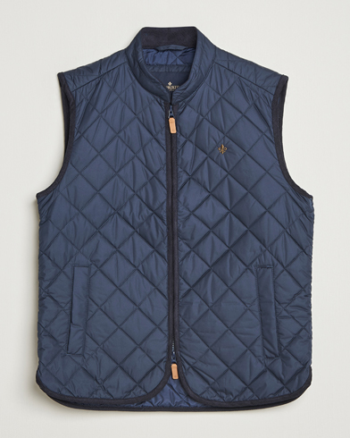 Morris Teddy Quilted Vest Navy – Azul