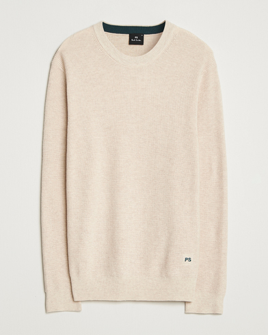 PS Paul Smith Waffle Knitted Crew Neck Sweater Off White – Beige