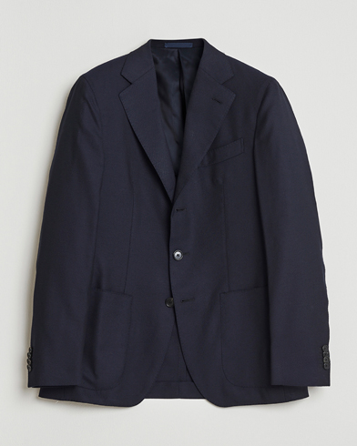 Caruso Aida Wool Hopsack Blazer Navy – Azul