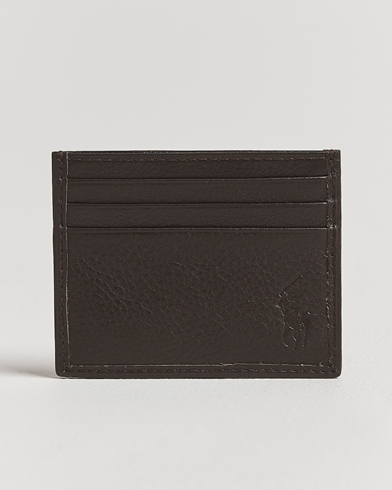 Polo Ralph Lauren Pebbled Leather Credit Card Holder Brown – Marrón