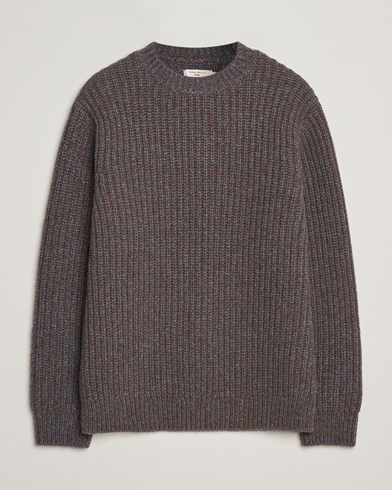 Nudie Jeans August Chunky Knitted Wool Sweater Brown – Marrón