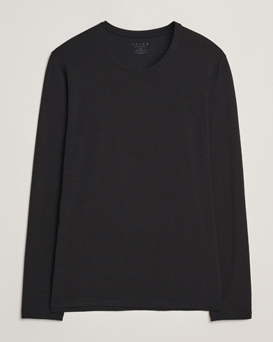 Falke Clima Wool Wool Long Sleeve T-Shirt Black – Negro