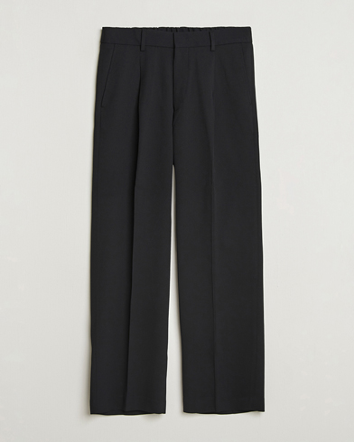 NN07 Kay Relaxed Fit Wool/Tencel Trousers Black – Negro
