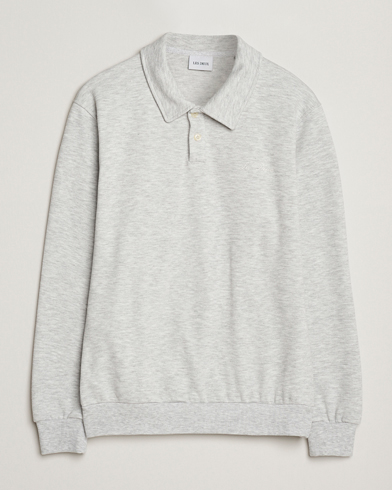 LES DEUX Ben Polo Pique Sweatshirt Snow Melange – Gris