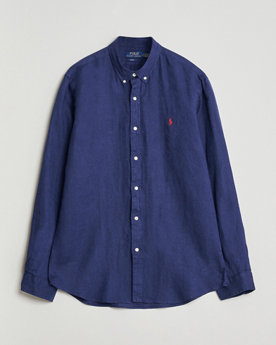 Polo Ralph Lauren Slim Fit Linen Shirt Navy – Azul