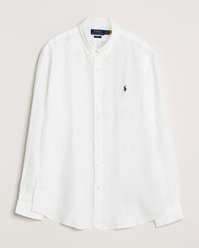 Polo Ralph Lauren Slim Fit Linen Shirt White – Blanco