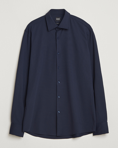 BOSS BLACK Hank Structured Jersey Shirt Dark Blue – Azul