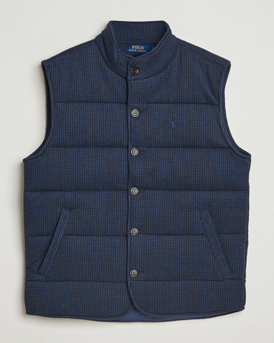 Polo Ralph Lauren Knitted Dogtooth Vest Winter Navy Heather – Azul